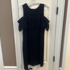 Ann Taylor Navy Blue Cold Shoulder Lace Dress Size 6